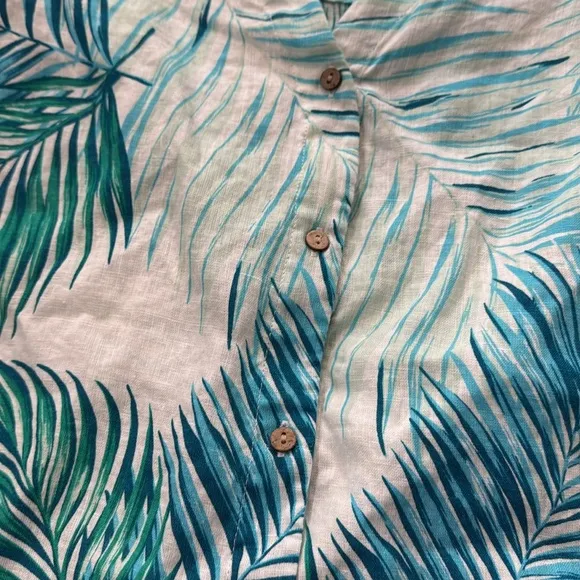Tahari 100% Linen Tropical Short Set Size Large 2 piece set