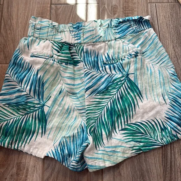 Tahari 100% Linen Tropical Short Set Size Large 2 piece set