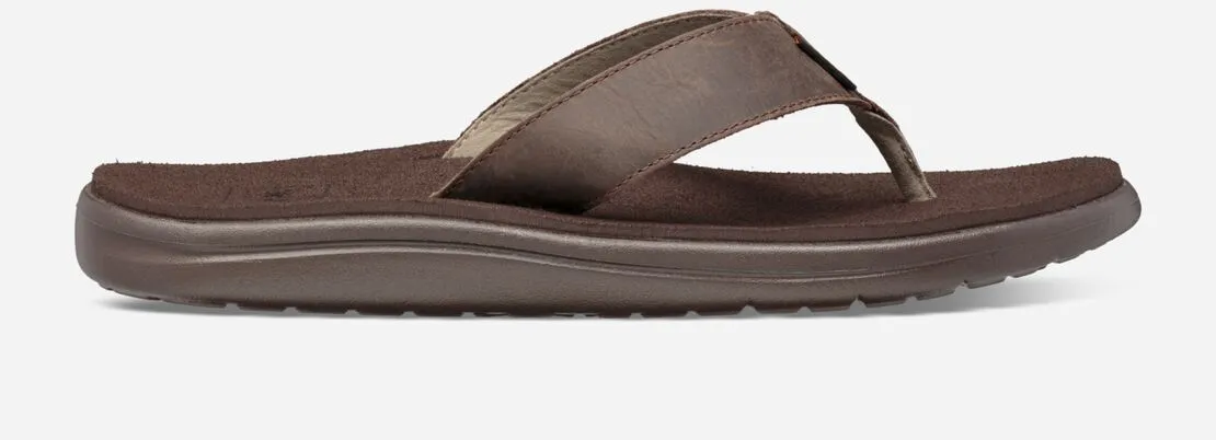 Teva Mens Voya Flip Leather Chocolate Brown