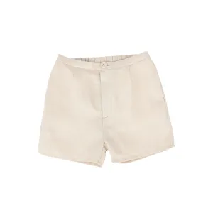 Textured linen tan shorts by Le Bourdon