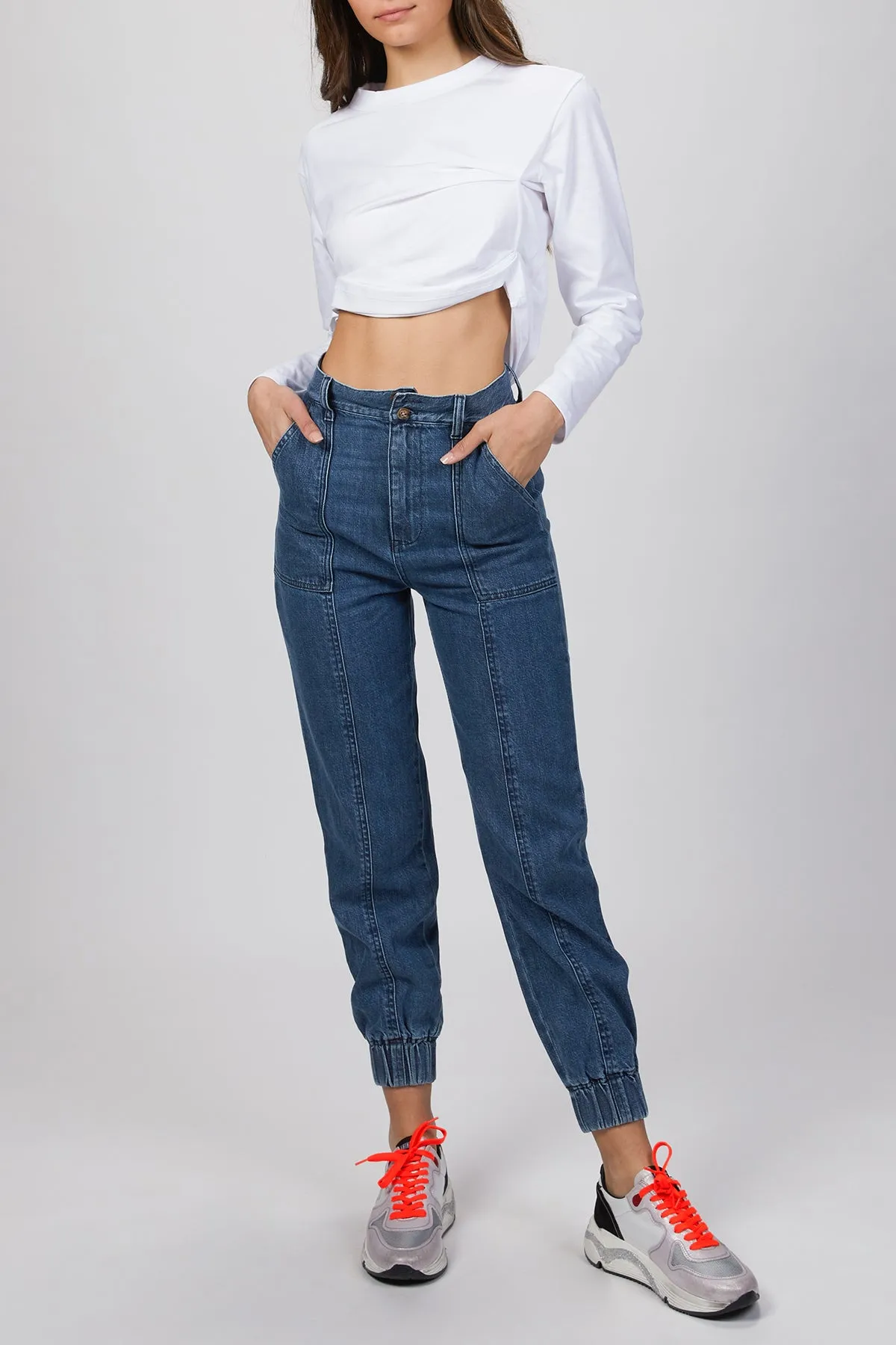 THE NICO HIGH-RISE CUFFED CARGO JEANS