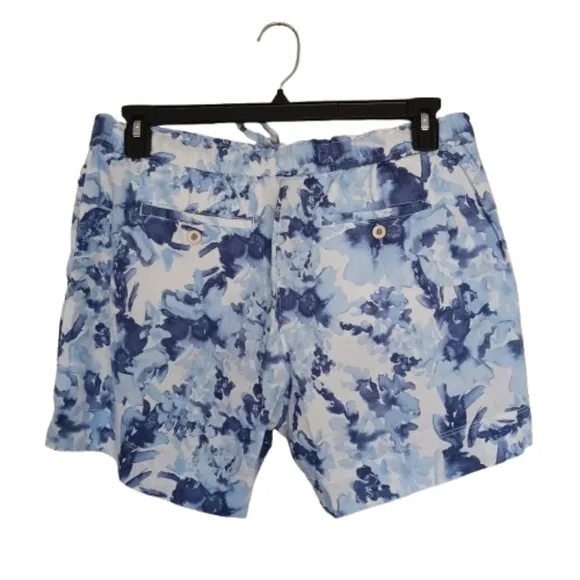 TOMMY BAHAMA Blue Lustre Fresco Floral Linen Shorts Women's Size Medium