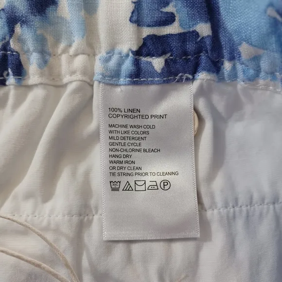 TOMMY BAHAMA Blue Lustre Fresco Floral Linen Shorts Women's Size Medium