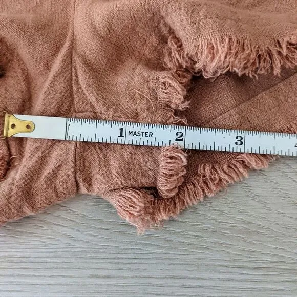 Umgee Dusty Pink High Waisted Linen Shorts Women's Medium