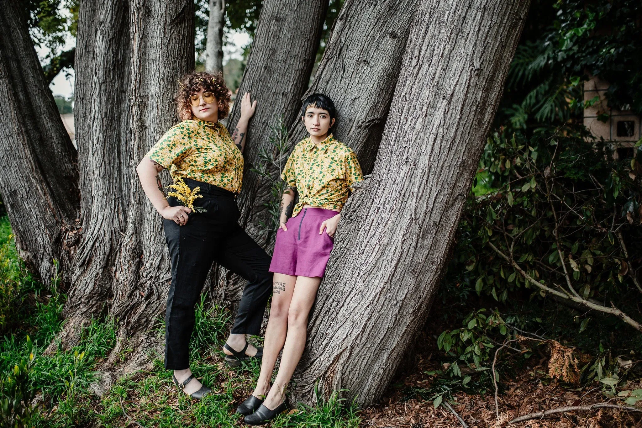 Unisex Button Up in Lemon Wood Sorrel