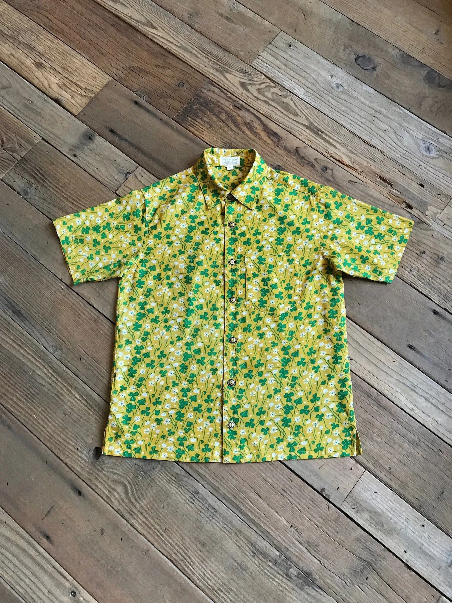 Unisex Button Up in Lemon Wood Sorrel