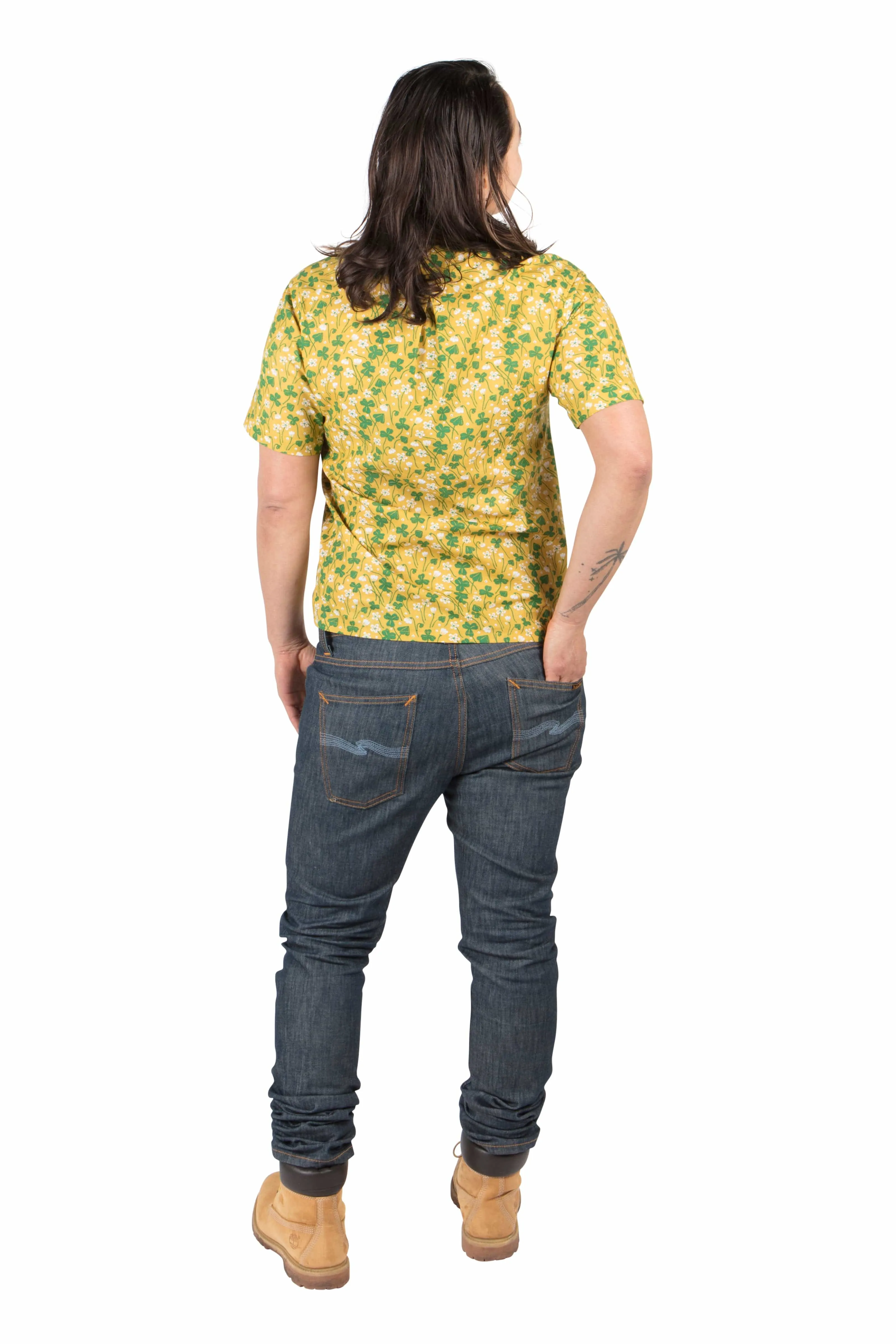 Unisex Button Up in Lemon Wood Sorrel