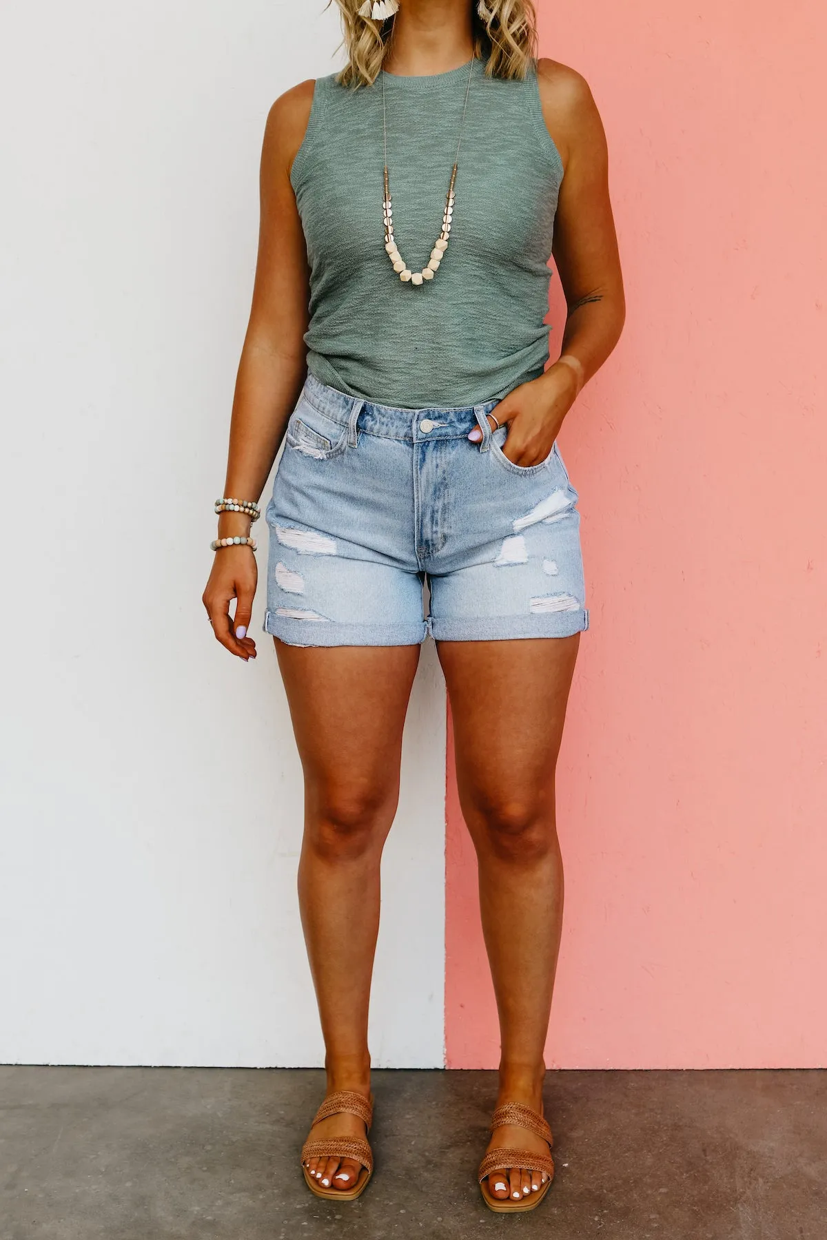 Vervet Denim | The Rebecca Distressed Cuff Boyfriend Shorts - FINAL SALE