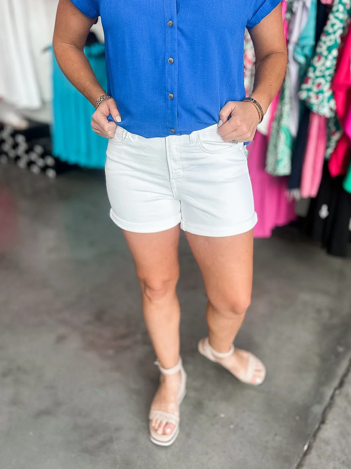 Vervet High Rise Double Cuff Shorts