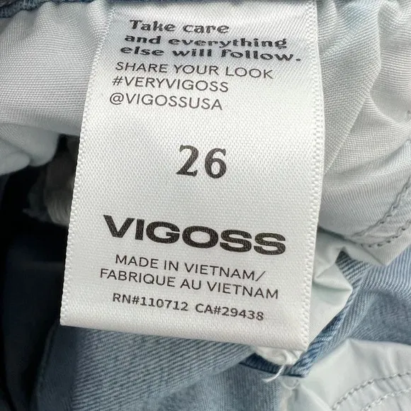 Vigoss X Stitch Fix Marley Mid-Rise Destructed Cuff Off Raw Edge Shorts Indigo