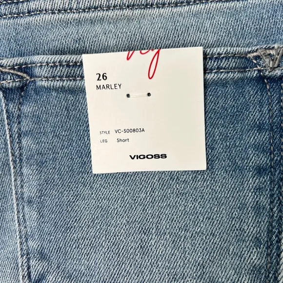 Vigoss X Stitch Fix Marley Mid-Rise Destructed Cuff Off Raw Edge Shorts Indigo