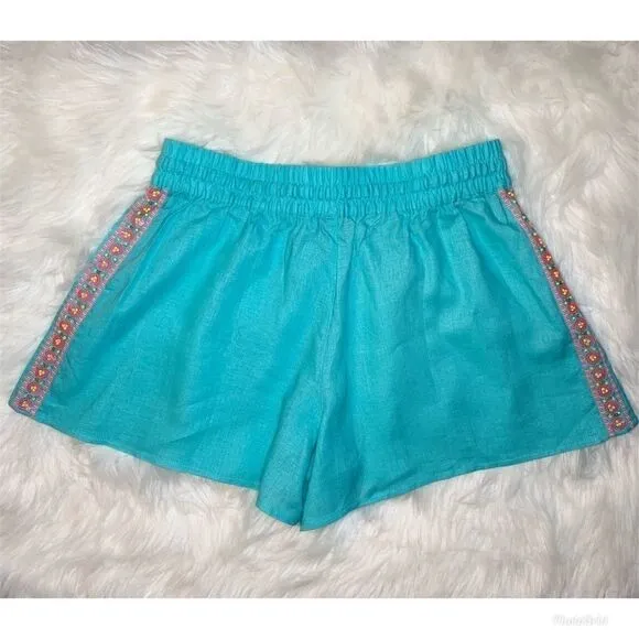 Vineyard Vines Linen Embroidered Sequin Shorts