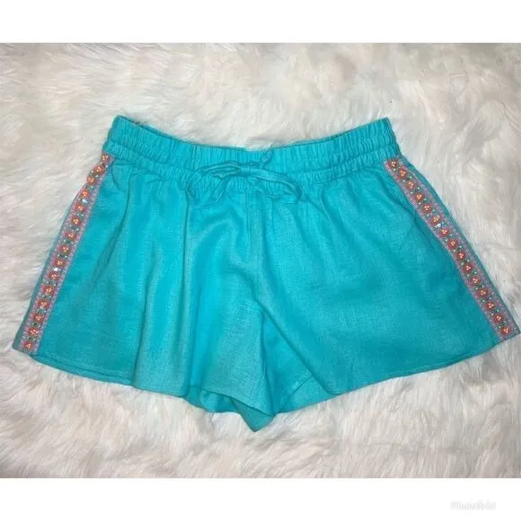 Vineyard Vines Linen Embroidered Sequin Shorts