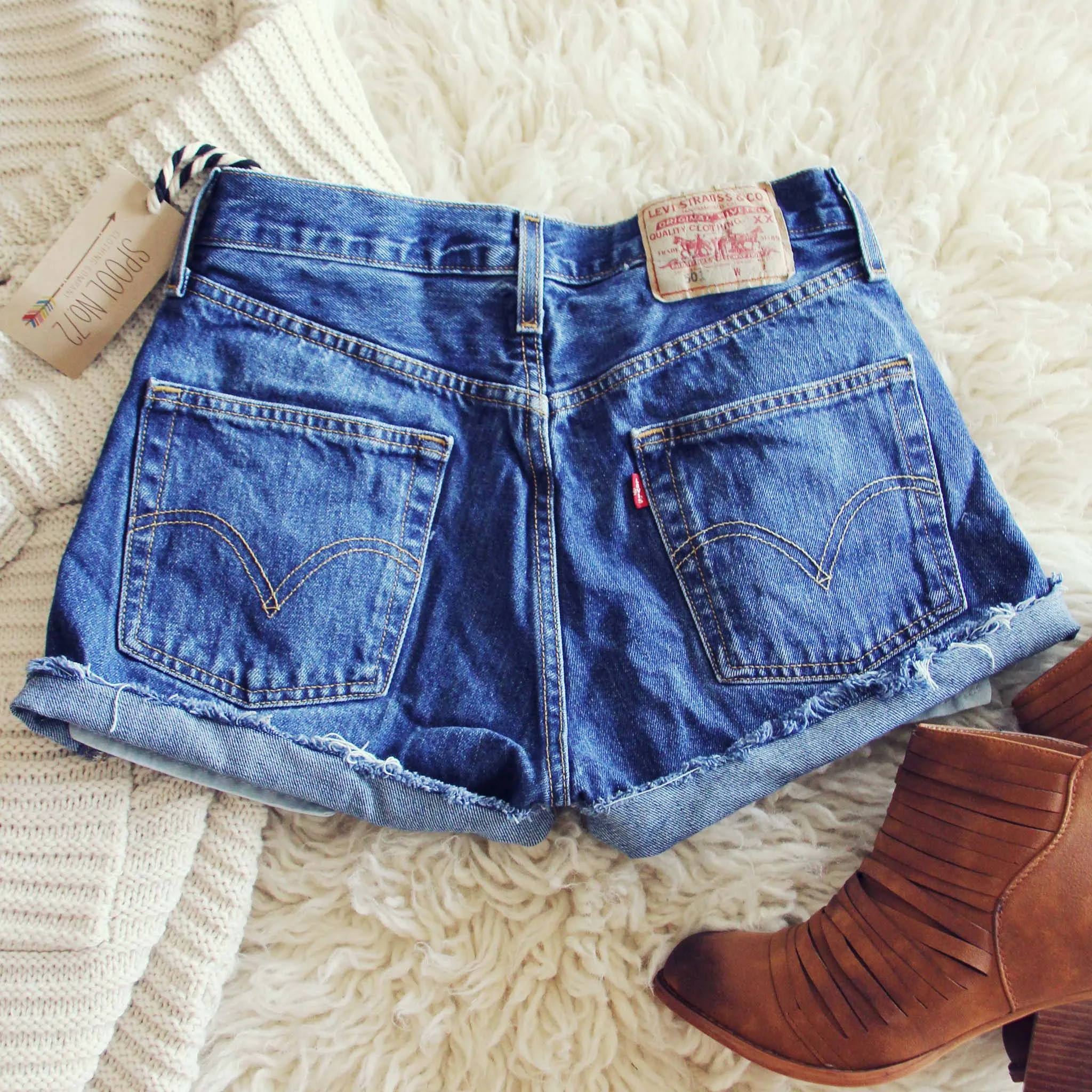 Vintage Cuffed Rose Shorts
