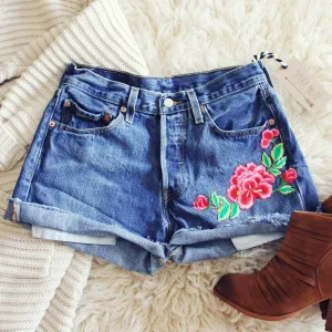 Vintage Cuffed Rose Shorts