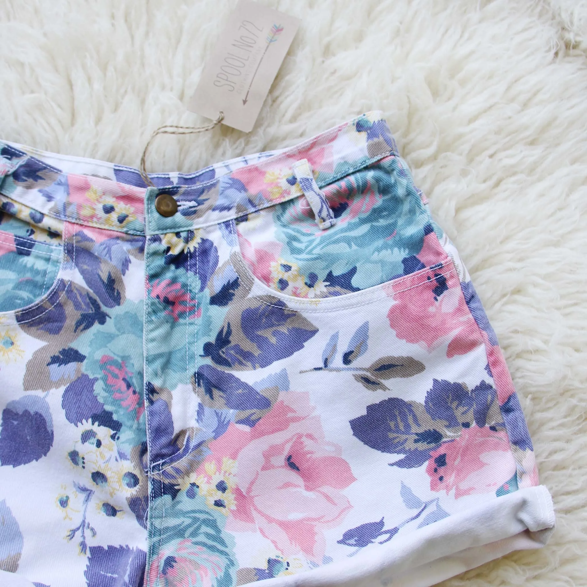 Vintage Floral Jean Shorts