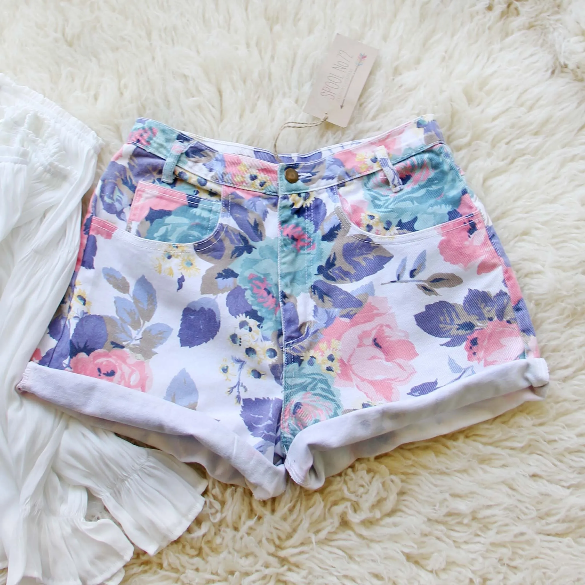 Vintage Floral Jean Shorts