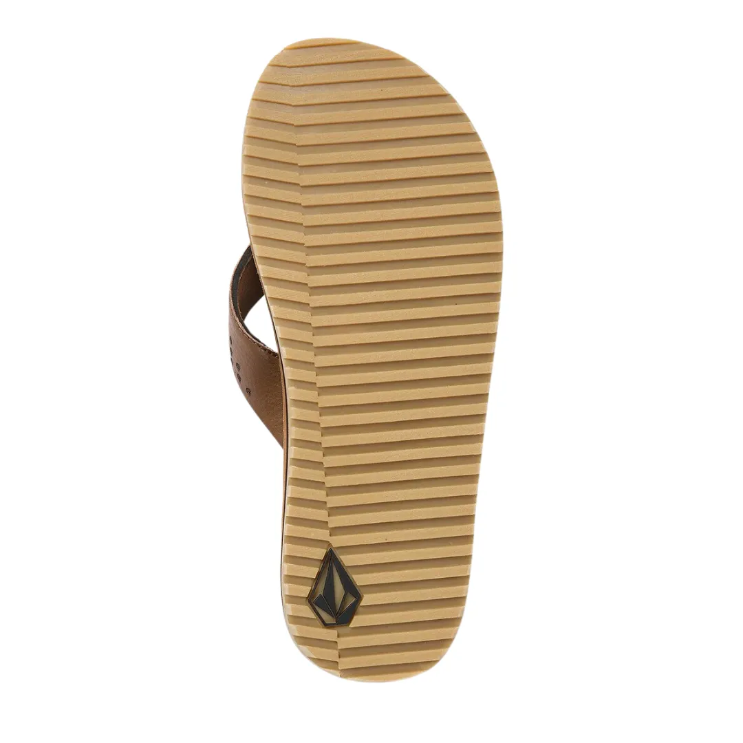 Volcom Men's Recliner Leather Sandals - Brown