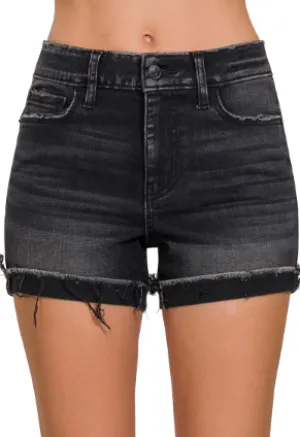 Washed Cuffed Denim Shorts