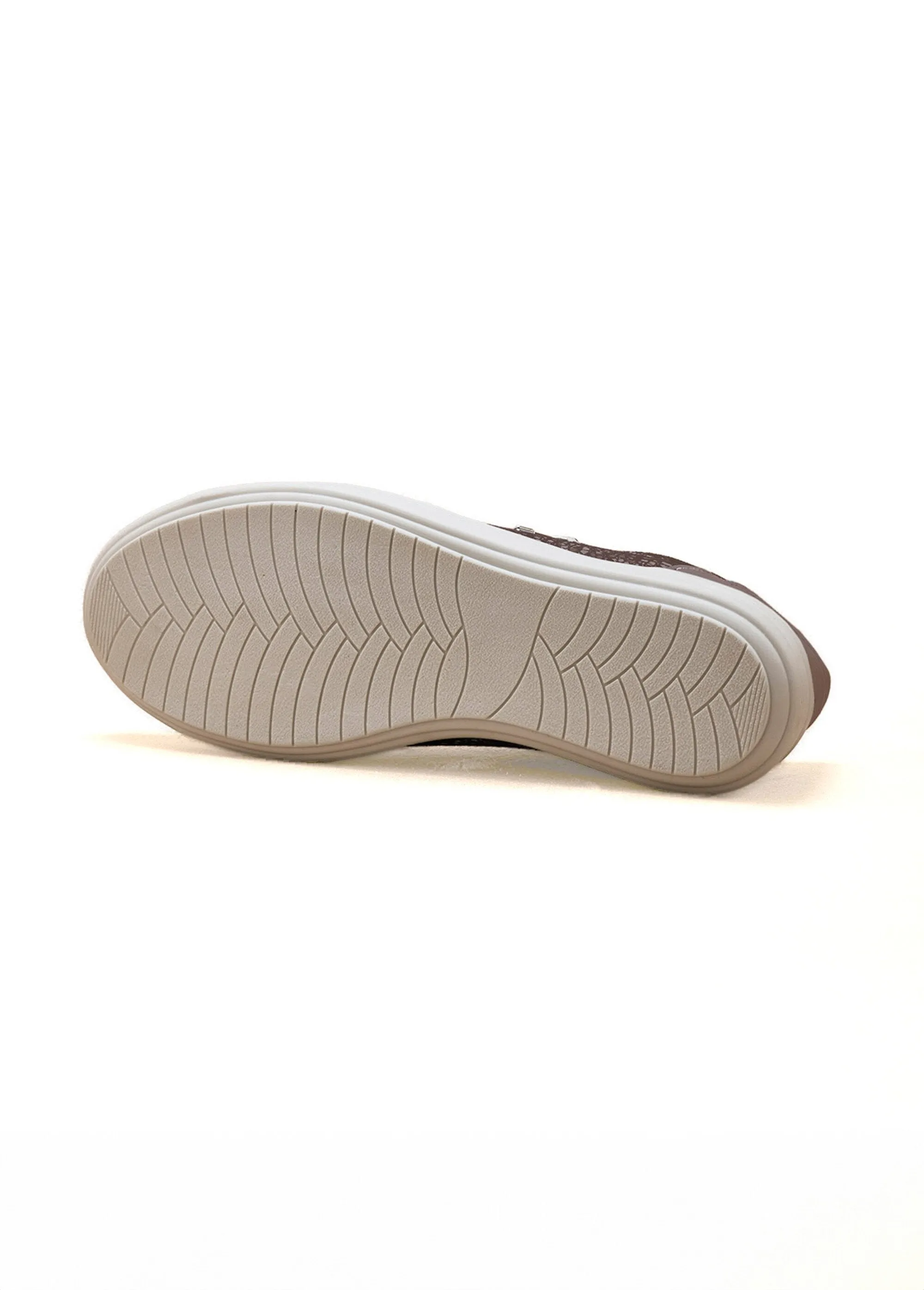Wide-width lace-up and zipped leather sneakers
