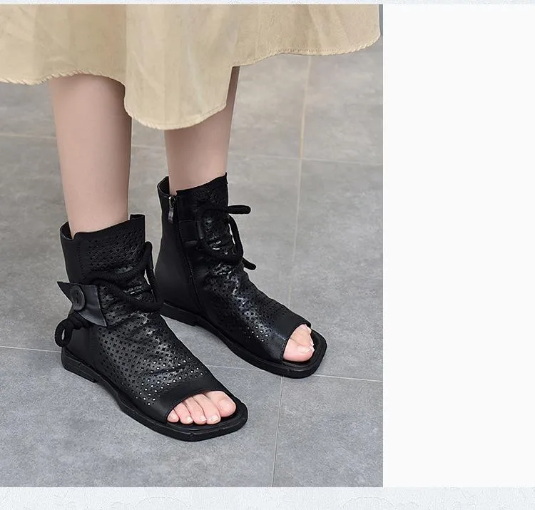 Women Sandals Flat With Genuine Leather