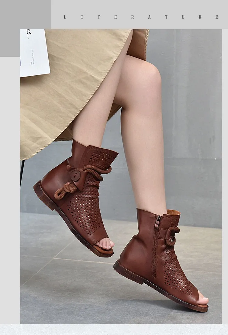 Women Sandals Flat With Genuine Leather