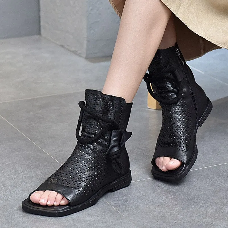 Women Sandals Flat With Genuine Leather