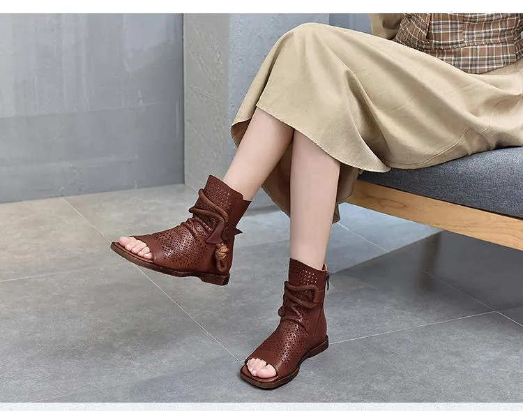 Women Sandals Flat With Genuine Leather