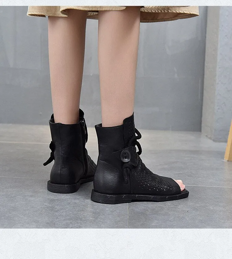 Women Sandals Flat With Genuine Leather