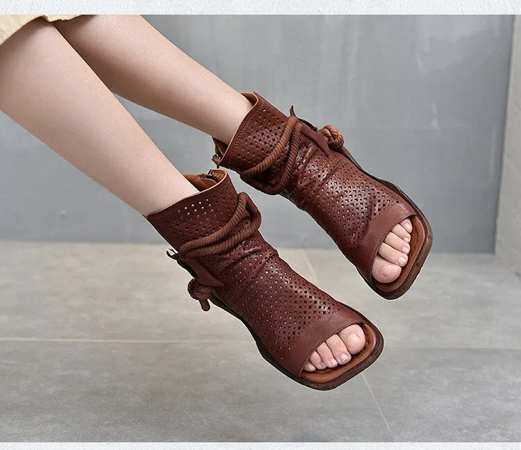 Women Sandals Flat With Genuine Leather