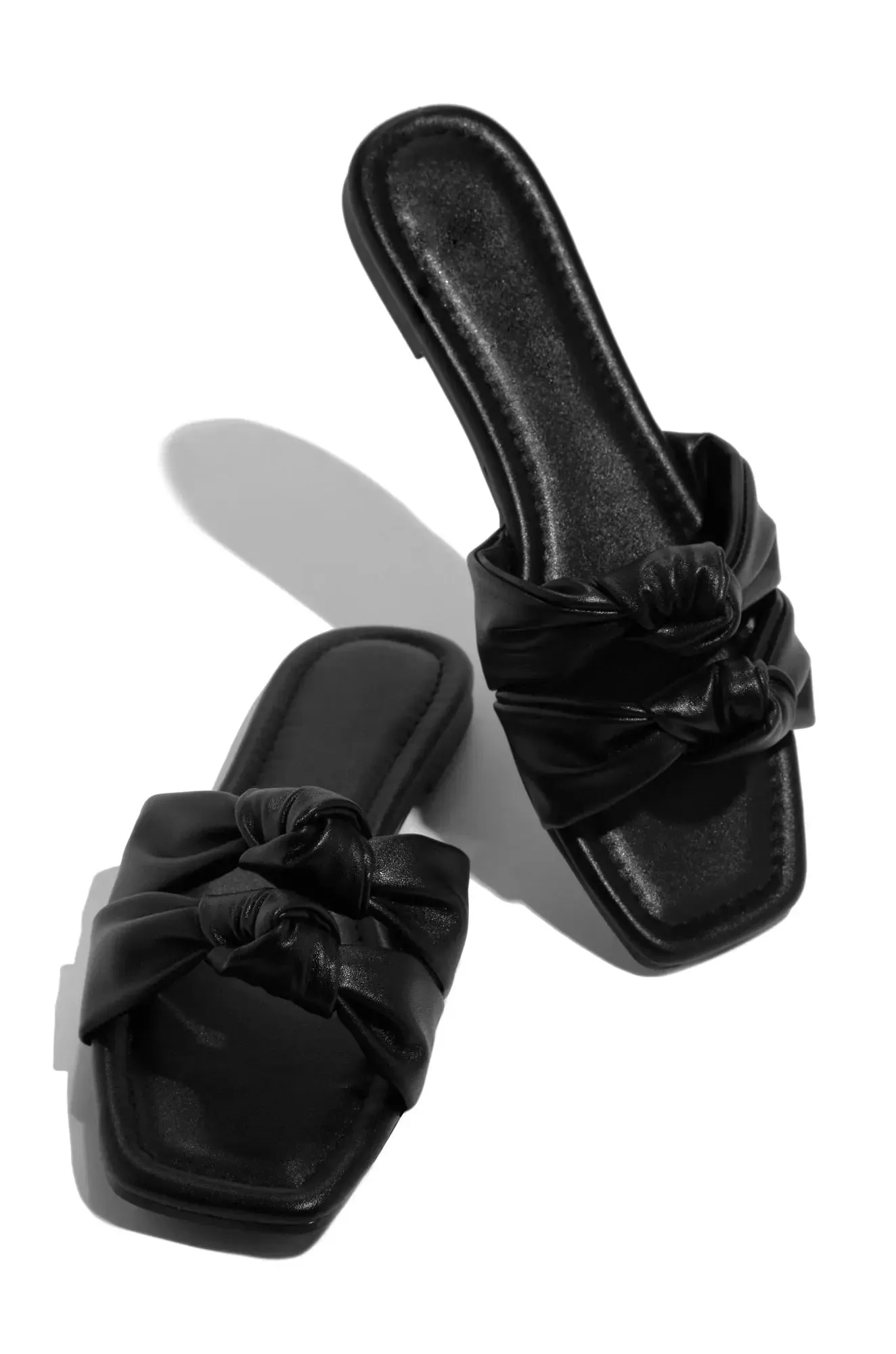 Women Sandals Open Toe Flat Slippers Women Square Head Bow Beach Women Shoes