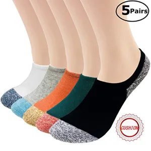 Women's No Show Cushion Socks,Low Cut Invisible Anti-Slid Casual Cotton Boat Liner Athletic Sneakers Loafer Sports Socks (US women's shoe 8-11 (9.5"-10.6")