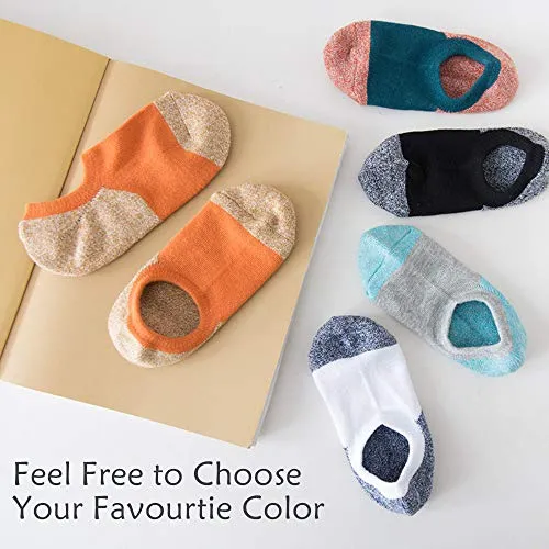 Women's No Show Cushion Socks,Low Cut Invisible Anti-Slid Casual Cotton Boat Liner Athletic Sneakers Loafer Sports Socks (US women's shoe 8-11 (9.5"-10.6")