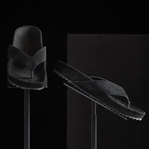 Women's Suede Flip Flop - Black