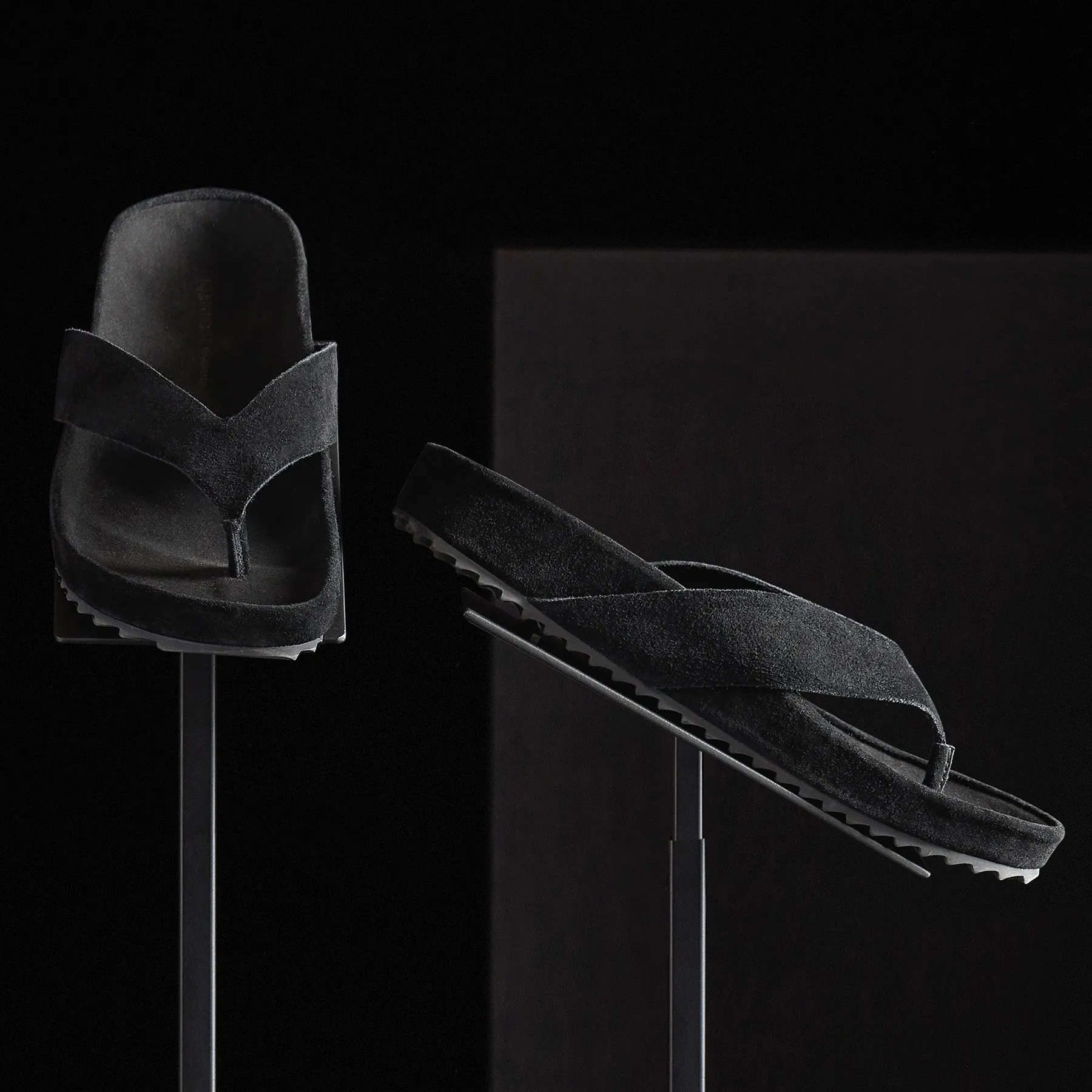 Women's Suede Flip Flop - Black