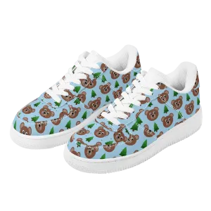 Woodsy Bear Low Top Unisex Vegan Leather Sneakers