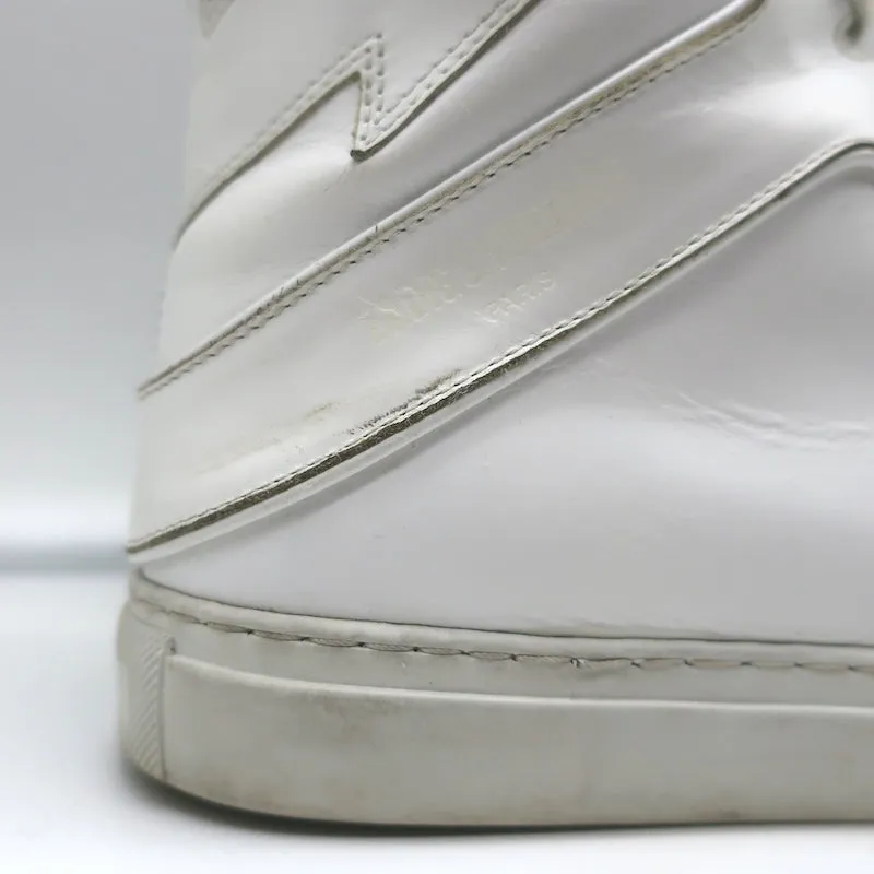 Zadig & Voltaire ZV1747 Flash High Top Sneakers White Leather Size 38
