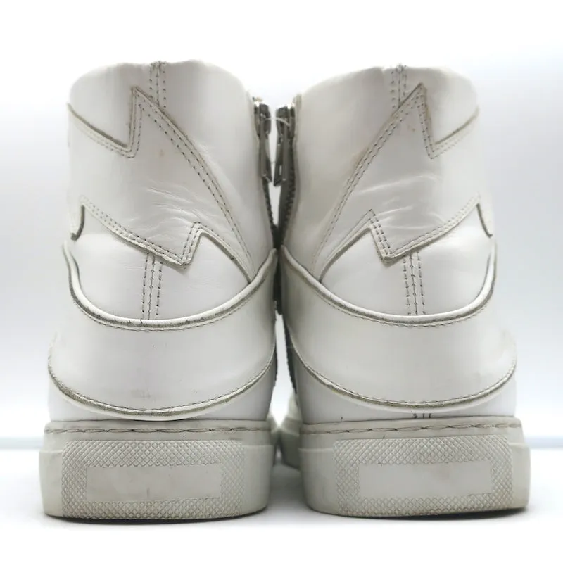 Zadig & Voltaire ZV1747 Flash High Top Sneakers White Leather Size 38