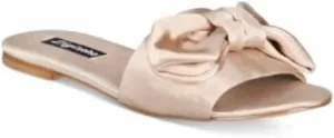ZIGI SOHO Womens Valiant Satin Open Toe Flat Sandals Beige 6.5 Medium (B,M)