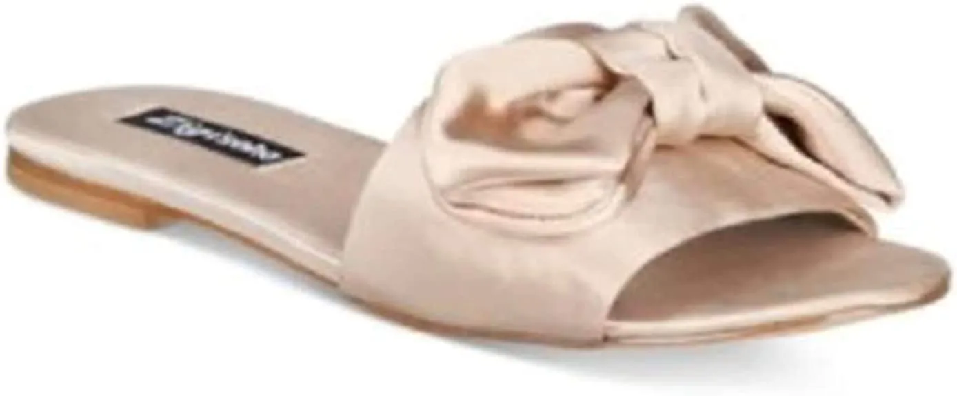 ZIGI SOHO Womens Valiant Satin Open Toe Flat Sandals Beige 6.5 Medium (B,M)
