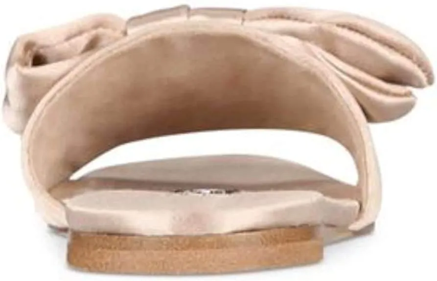 ZIGI SOHO Womens Valiant Satin Open Toe Flat Sandals Beige 6.5 Medium (B,M)